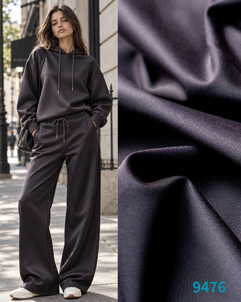 Double Sides Peached Fabric, Peached Knit Fabric, Polyester Spandex Fabric, 295 GSM Fabric, Stretch Knit Fabric, Soft Touch Fabric, Loungewear Fabric, Athleisure Fabric, Casualwear Fabric, Apparel Textile